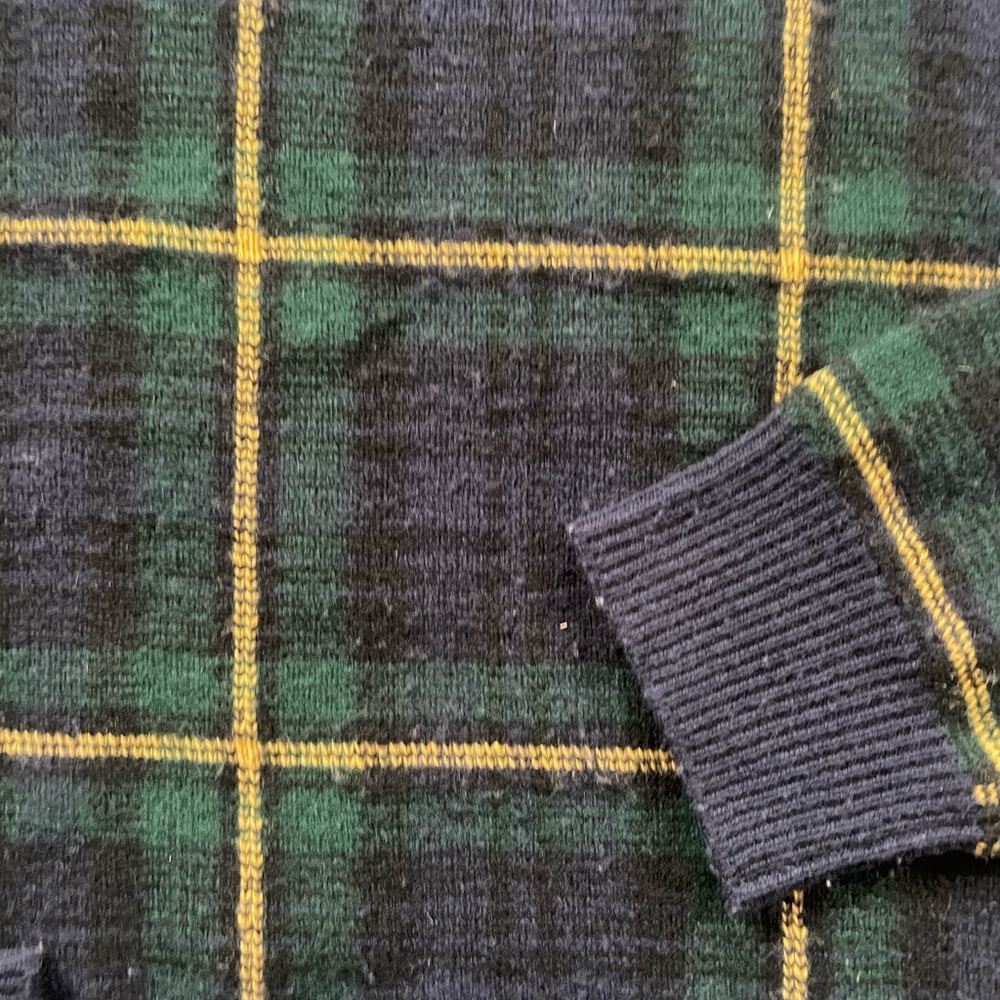 Polo Ralph Lauren Archival Blackwatch Wool Sweater w/ Suede Elbow Patches | L - Picture 5 of 10